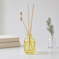 Vente en gros de flacons diffuseurs en verre à fond épais de 50 ml, 100 ml, 150 ml, flacon d'arôme plat transparent, impression personnalisée pour l'huile de diffuseur