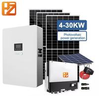 Système de production d'énergie photovoltaïque domestique 4-30KW, kit solaire hybride complet, batterie LiFePO4 murale, onduleur intelligent
