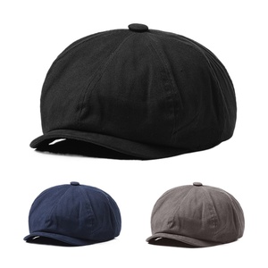Venta al por mayor de fábrica: Sombrero octogonal estilo inglés para hombre <span class=keywords><strong>y</strong></span> mujer, gorra de béisbol con rayas, protección solar, para primavera <span class=keywords><strong>y</strong></span> otoño, informal para playa. - Product Image 2