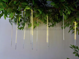 50CM extérieur météore météorite douche goutte pluie 10 <span class=keywords><strong>Tube</strong></span> <span class=keywords><strong>LED</strong></span> chaîne fée lumière noël jardin fête de mariage arbre déco - Product Image 6