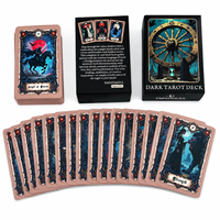 Jeu de cartes de tarot gothique personnalisé en gros, 78 cartes, fantaisie sombre, occultisme, sorcellerie, jeu de cartes oracle, papier écologique, couleur intégrale