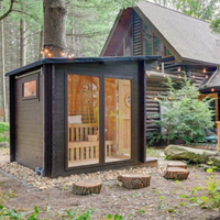 Kubus Sauna luar ruangan ramping, dengan pintu kaca cermin penuh | Kabin Spa Prefab, pemanas tahan karat | Edisi 2025