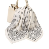 Hoshom Direct Usine Personnalisée Impression Florale Classique Paisley Serviette de Soie Femmes Bandana avec Motif Léopard