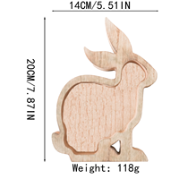 Oster-Schmetterlingsförmiges Holztablett Dekorative Servierplatte Frühjahrstischdekoration Naturholz 21,5cm