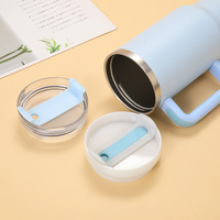 Termo de Acero Inoxidable de 40oz con Asa y Estampado de Leopardo, Taza Portátil para Café y Agua para Coche