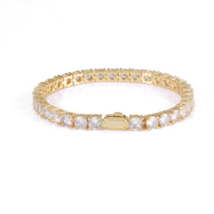 Statement Urban Streetwear Continuous Line GRA Moissanite Tennis Bracelets S925 Silver 18K Gold Plated Iced Out Wrist Ice <b>Men</b> - Product Image 3