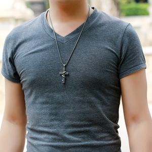 Yunnique-collar de acero inoxidable con colgante de cruz entrelazada de serpiente gótica, joyería de moda Unisex - Product Image 3