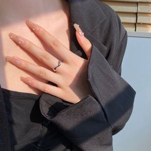 Dylam Personalized Women S925 Silver Rhodium Plated Daily Wear Jewelry Polish Irregular <b>Open</b> Adjustable <b>Rings</b> for Women - Product Image 3