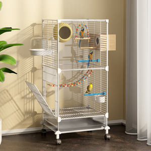 Cage à oiseaux perroquet Cage ménage grande peau de tigre Xuan Feng pivoine sacs pliable miroir moderne luxe Villa élevage boîte hôpital - Product Image 1