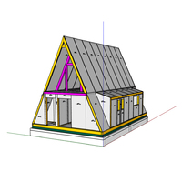 Villa de luxe moderne à deux étages, construction rapide, maison préfabriquée, maison en bois triangulaire, maisonnette, kit de maisonnette
