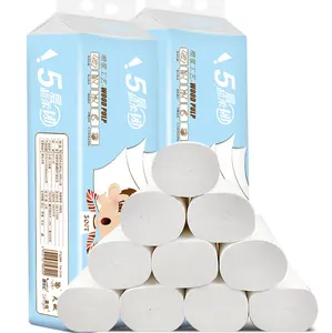 Rouleau de papier hygiénique en pâte de bois vierge, lot de 300 feuilles de papier hygiénique, lot de 12 pièces