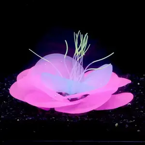 Fischbecken-Landschaft fluoreszierende Wasserblumen Fischbecken 10 cm dekoriert mit ewigen Blumen Simulation Blumen