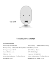 TY-PIR-5 Tuya Peringatan PIR Keamanan Rumah Nirkabel Pintar Sensor Inframerah Sistem Host WIFI Detektor Gerakan Bel Pintu 85DB Sirene