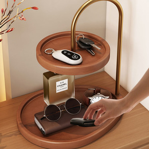 Organizador de Joyas de Bambú Vintage, Bandeja para Llaves de Entrada, Almacenamiento de Aromaterapia, Decoración de Escritorio, Exhibidor - Product Image 4