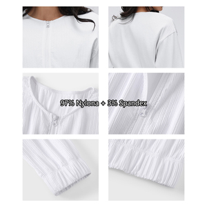 Veste courte zippée pour femme, coupe régulière, ajustée, <span class=keywords><strong>cardigan</strong></span> à manches longues, anti-UV, respirante, extensible dans quatre directions, débardeur - Product Image 5