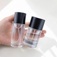 Flacon pulvérisateur de parfum de voyage vide de 10 ml à 50 ml, avec capuchon noir à fermeture rapide, en verre, rechargeable pour usage quotidien, personnalisable