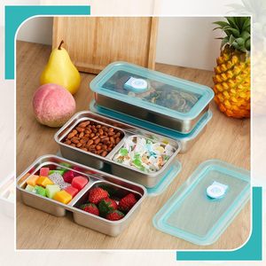 Lonchera Bento Dividida de Acero Inoxidable 304 con Tapa de Silicona, Contenedor Portátil a Prueba de Fugas para Almacenar Refrigerios para Niños y Adultos - Product Image 5