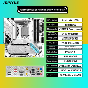 Placa base para juegos de escritorio de alto rendimiento Memoria de 128GB JGINYUE B760M Snow Dream WiFi/W LGA 1700 Socket - Product Image 3