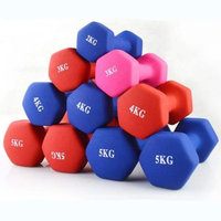 Haltères hexagonaux en fonte avec logo personnalisé, légers et durables, 0,5-10 kg, revêtement PVC coloré, pour la remise en forme féminine, utilisation à domicile ou en salle de sport