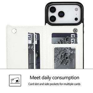 Pour <span class=keywords><strong>iPhone</strong></span> 17/Air/Pro/Max Business PU étui en cuir, Insertion de carte Crazy Horse Pattern Phone Case, <span class=keywords><strong>Amazon</strong></span> Hot Product - Product Image 2