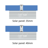 Système de montage solaire ART SIGN, pince de fixation de panneau solaire réglable 35-40 mm pour toit, crochet de fixation PV, installation de panneaux solaires pour abri de voiture