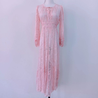 Robe longue en dentelle brodée florale personnalisée pour femmes, robes de fête de jardin pour dames