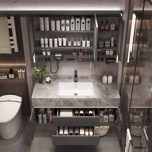 Slate seamless ceramic basin <b>bathroom</b> <b>cabinet</b> gray light luxury <b>bathroom</b> multi functional washbasin <b>cabinet</b> - Product Image 4