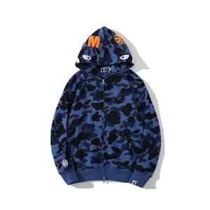 Unisex Camouflage Shark Zip Hoodie Eco-friendly Anti-wrinkle Polyester Funny Style All Seasons High Sweatshirt Promotional