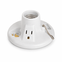 Interrupteur d'éclairage en porcelaine 660W 125V avec chaîne de traction et prise