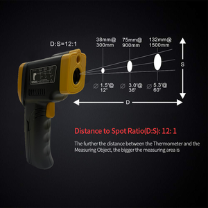 Laser kỹ thuật số IR Độ chính xác cao không tiếp xúc nhiệt kế công nghiệp cho BBQ thực phẩm Laser thermometere pyrometer - Product Image 5