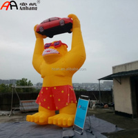 Gorila Inflable Gigante con Gafas de Sol y Audífonos, Inflable Divertido de DJ King Kong para Decoración Publicitaria en Exteriores