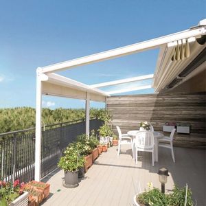 Système de toit rétractable automatique à commande à distance pour balcon de villa de luxe moderne, pergola en aluminium et PVC, auvent anti-pluie pour jardin extérieur - Product Image 3