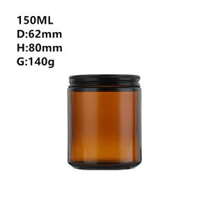 <span class=keywords><strong>Newray</strong></span> 150ml bocaux à bougie en verre vide ambré vente populaire emballage de boîte de pot de crème avec couvercles en aluminium pour poudre libre et crème pour le visage - Product Image 3