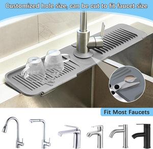 Kitchen Bathbroom Drip <b>Protector</b> Splash Guard Catcher Reusable Silicone Faucet Absorbent <b>Mat</b> for <b>Sink</b> Faucet - Product Image 4