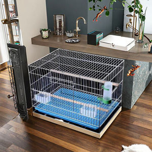 Büyük uzay katlanabilir demir tel kuş kafesi su kutusu Metal Parakeet küçük papağan kuşlar yetiştiriciliği demir kafes tepsi plastik tepsi palet - Product Image 5