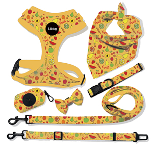 Adjustable Heavy Comfort <b>Dog</b> Harness Set Breathable Custom Padded Mesh Reversible Fashion Reflective Nylon Pet Leash Collar - Product Image 2