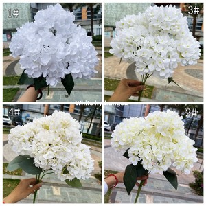 Hortensias Artificiales Blancas, <span class=keywords><strong>Flores</strong></span> Artificiales para Decoración de Bodas al Aire Libre - Product Image 1