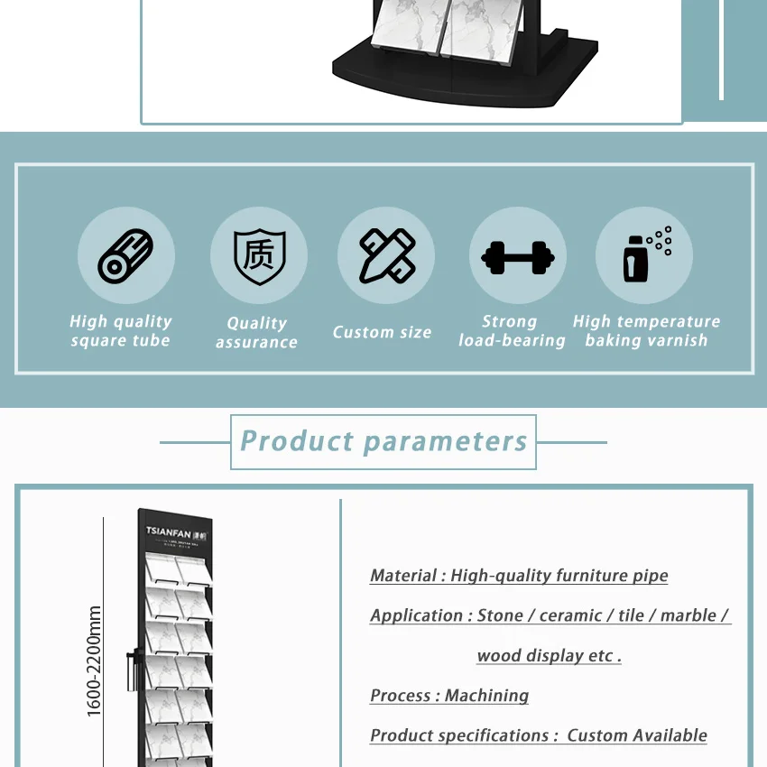 Wholesale Standing For Stone Racks Tower Mosaic Stand Metal Quartz Samples Marble Granite Floor Tile Display Showroom