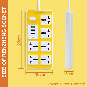 Cordon d'alimentation universel multi-prises pour prise d'extension de carte domestique avec USB pour multiprise Tanzanie - Product Image 3