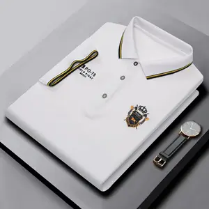 Wholesale Custom Quality Embroidery Logo Cotton Solid Polo Shirts T-shirts Plain Blank Golf Business Uniform Men's Polo Shirt