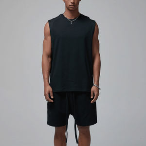 T-shirt unisexe en maille respirante, coupe ample et oversize, sans manches, style streetwear, 100% coton, poids lourd, longueur standard - Product Image 4