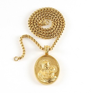 Collar con Colgante de Moneda Zeus <span class=keywords><strong>Hera</strong></span> de Acero Inoxidable de Dos Tonos Personalizado, Amuleto de Dios de la Mitología <span class=keywords><strong>Griega</strong></span>, Regalo de Moda - Product Image 3