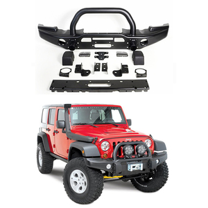 Nouveaux <span class=keywords><strong>accessoires</strong></span> de <span class=keywords><strong>tuning</strong></span> auto 4x4, pare-chocs avant en acier noir de haute qualité avec revêtement en poudre pour JK 2007-2017 - Product Image 1