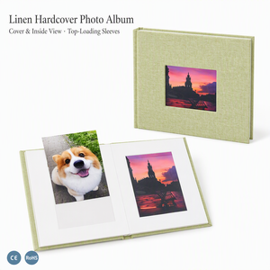 <span class=keywords><strong>Album</strong></span> <span class=keywords><strong>photo</strong></span> en lin pour 40 photos, fenêtre carrée, pochettes PET pour impressions verticales de 6 pouces, taille personnalisée, décoration intérieure - Product Image 1