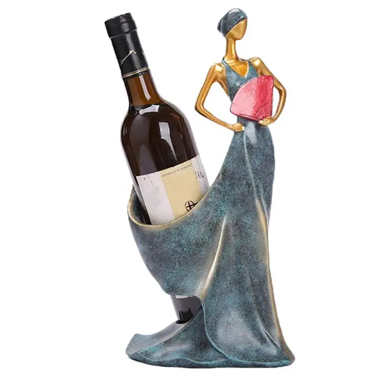 ที่วางขวดไวน์ทำจากเรซิน Polyresin,ที่ใส่ขวดไวน์รูปสัตว์ยีราฟเครื่องดื่มสูงอุปกรณ์เสริมไวน์เดี่ยวที่วางขวดสำหรับผู้หญิง