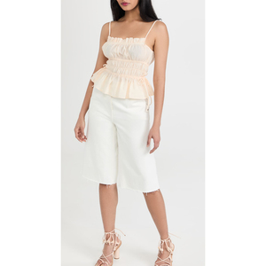 Canotta con volant Smocked peplo cami canotta dongguan fornitori <span class=keywords><strong>abbigliamento</strong></span> <span class=keywords><strong>donna</strong></span> <span class=keywords><strong>chic</strong></span> - Product Image 6