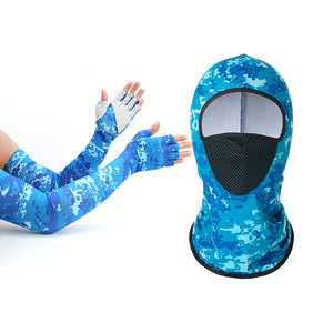 Unisex Sun Protection Face Mask With Arm Sleeves Upf 50 For Cycling Outdoor Activities Camouflage Print Set - Product Image 2