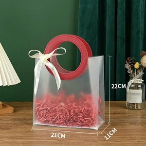 Manufacture PP Bag <b>Ribbon</b> Plastic Bulk Transparent PP Shopping Bag Clear Gift PP Bags With Handles - Product Image 6