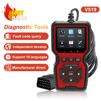 Escáner Automotriz V519 OBD2 Herramienta de Diagnóstico Lector de Códigos con Detector y Probador de Voltaje Alimentado por Batería