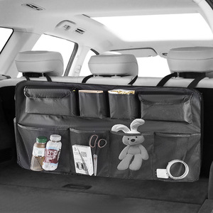 Car <b>Seat</b> Back <b>Storage</b> Organizer Oxford Cloth 8-11 Pockets Black 88x48cm For Trunk Cargo Organization - Product Image 1